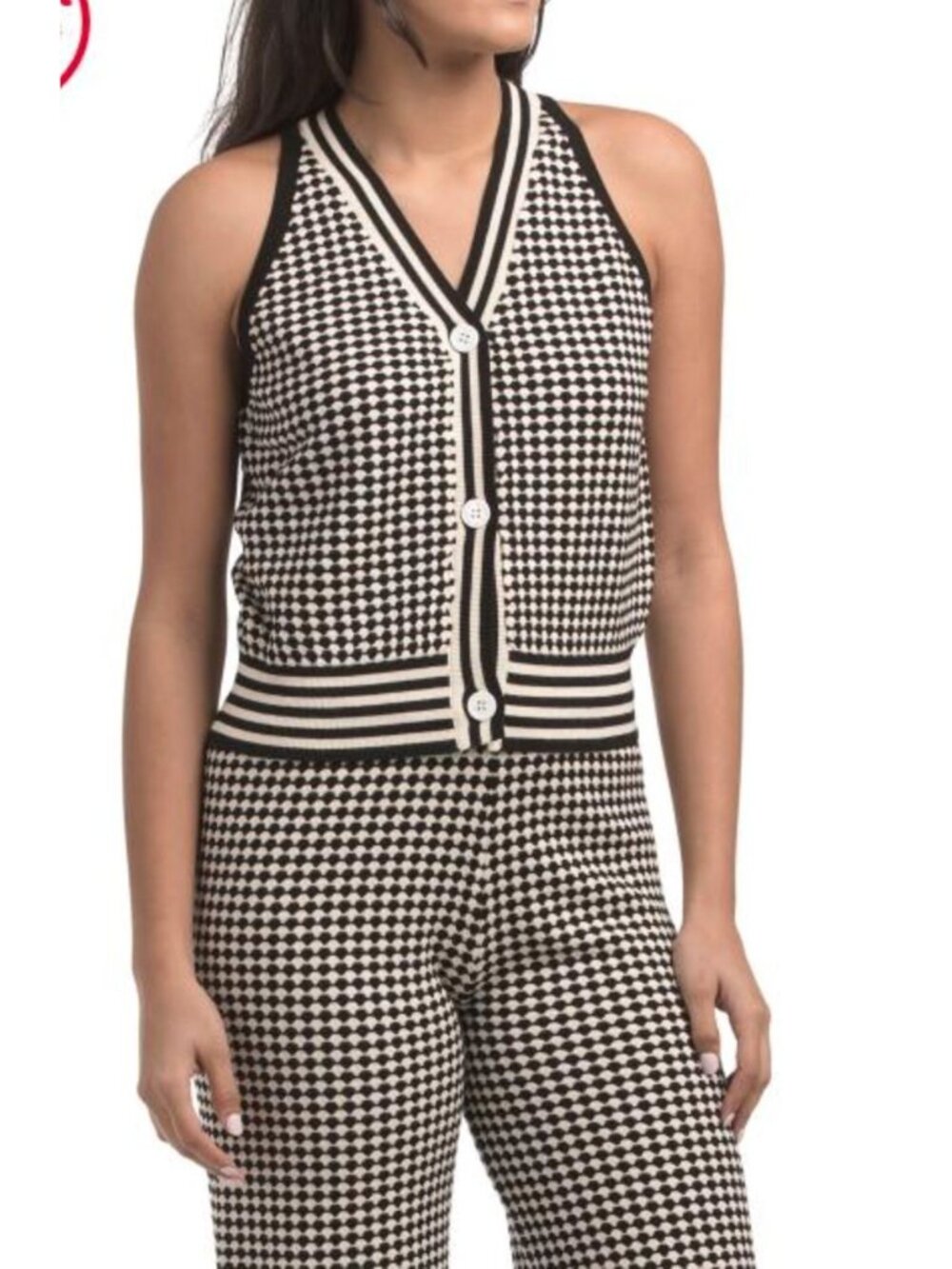NWT HOUSE OF HARLOW 1960 2 Piece Knit Set Vest Wide Leg Pants Medium